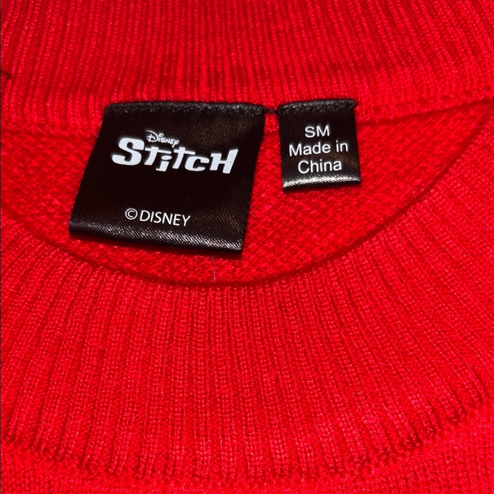 Disney Stitch Red Christmas Sweater S NEW - Picture 2 of 6
